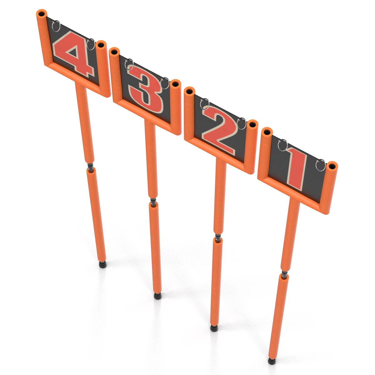 American Football Down Markers Set 3D model