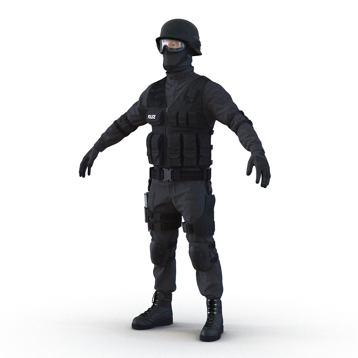 3D model SWAT Man Rigged