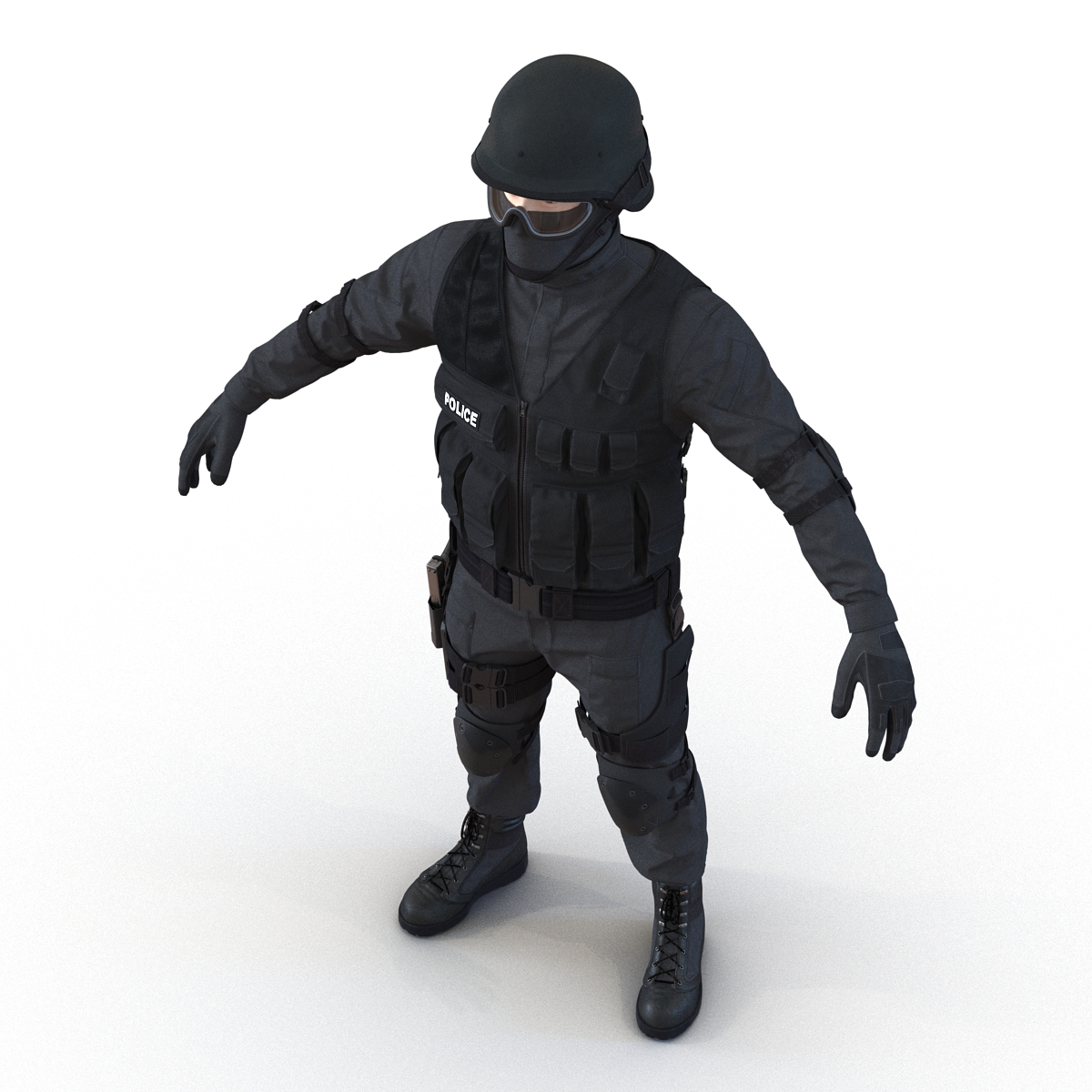 3D model SWAT Man Rigged