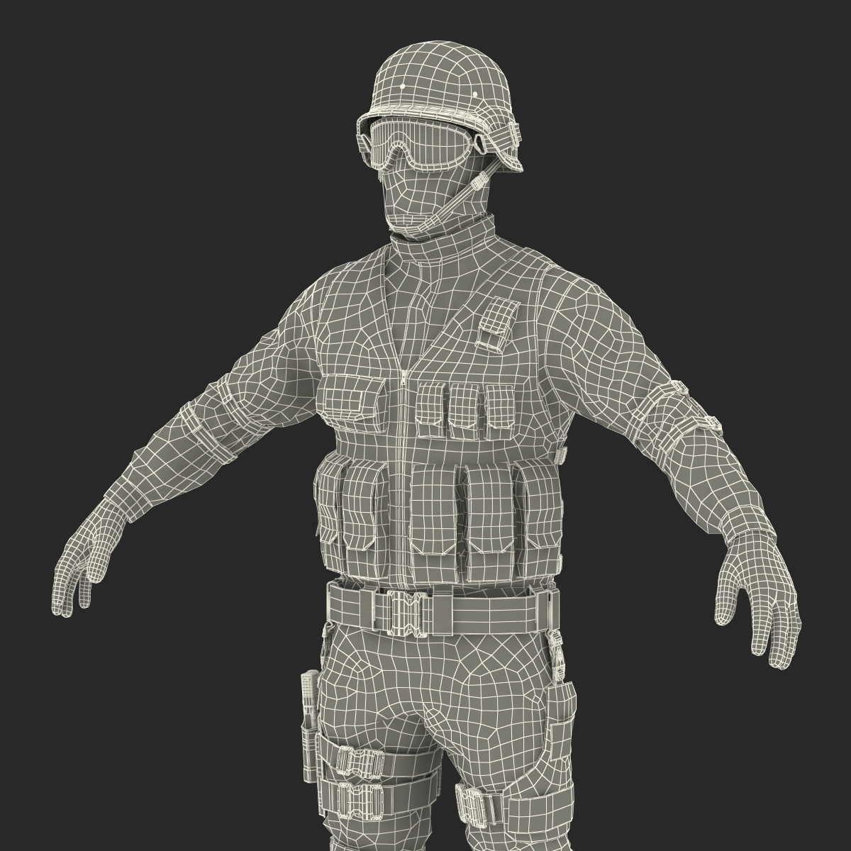 3D model SWAT Man Rigged