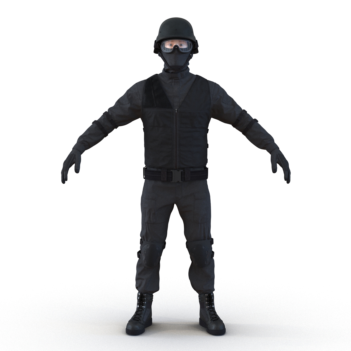 SWAT Man Rigged 2 3D