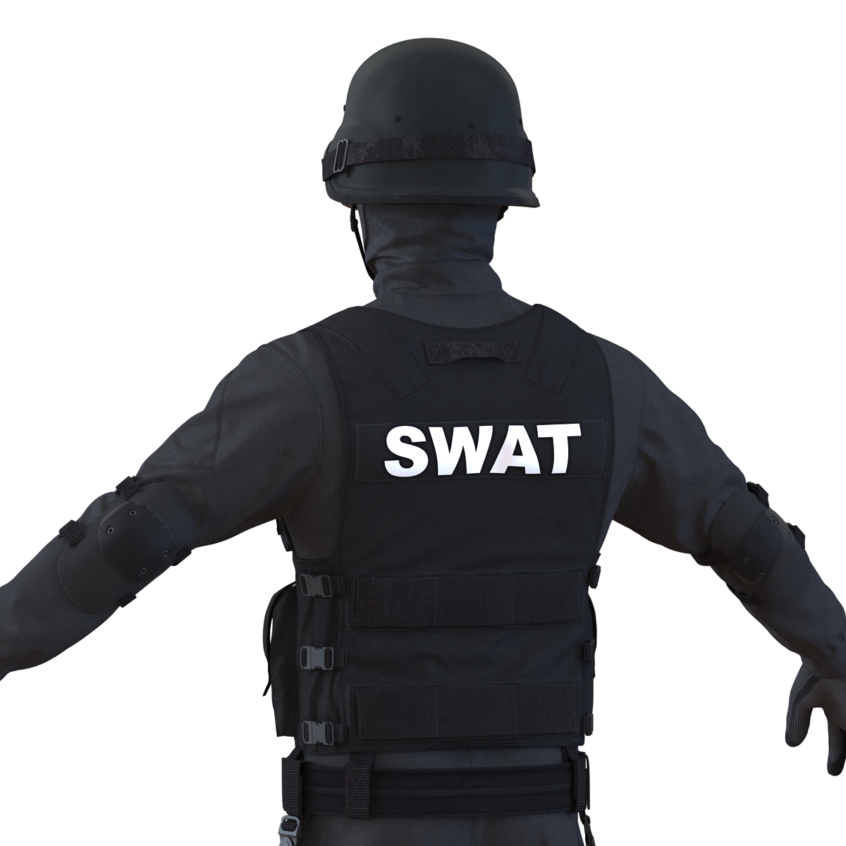 SWAT Man Afro American Rigged 3D model