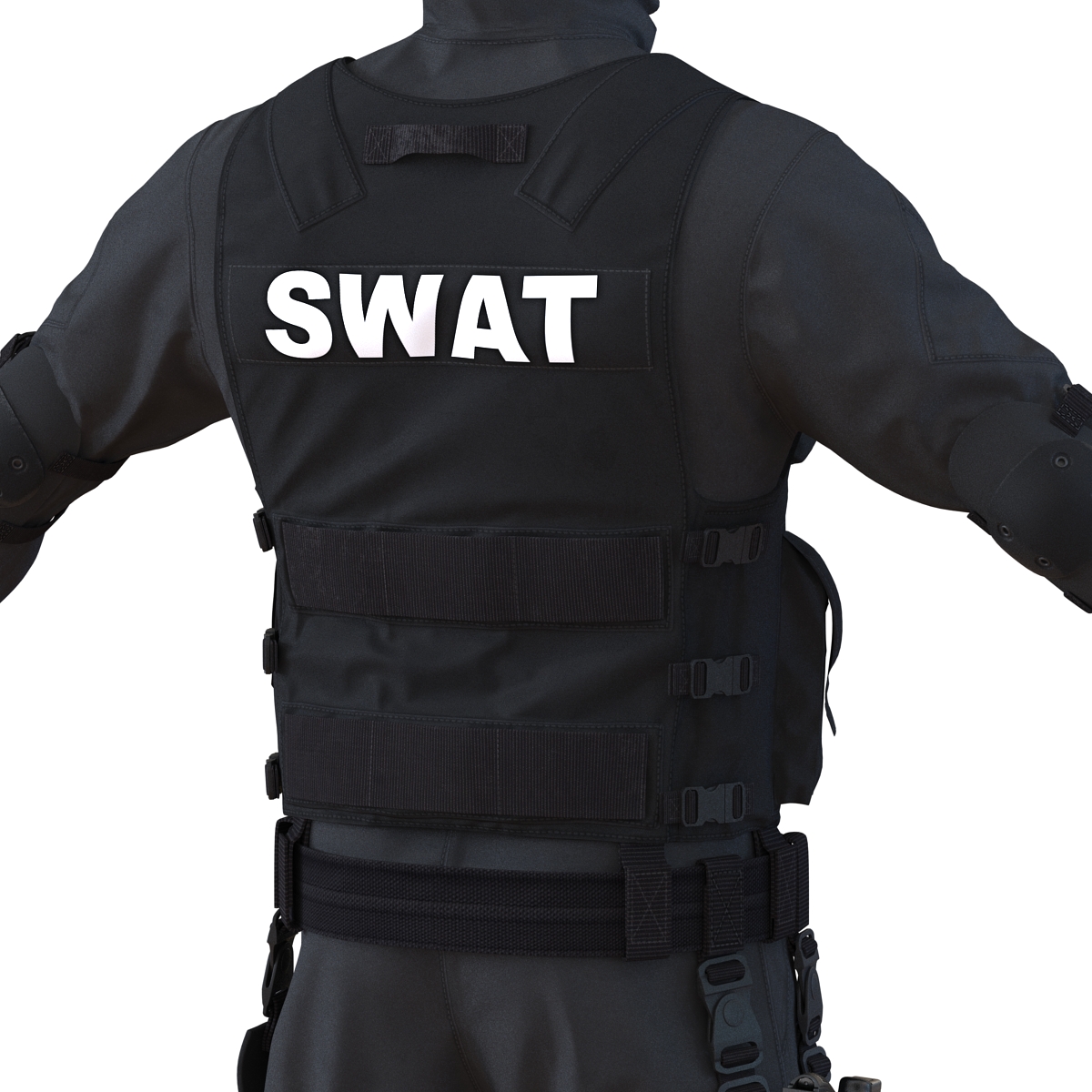 SWAT Man Afro American Rigged 3D model