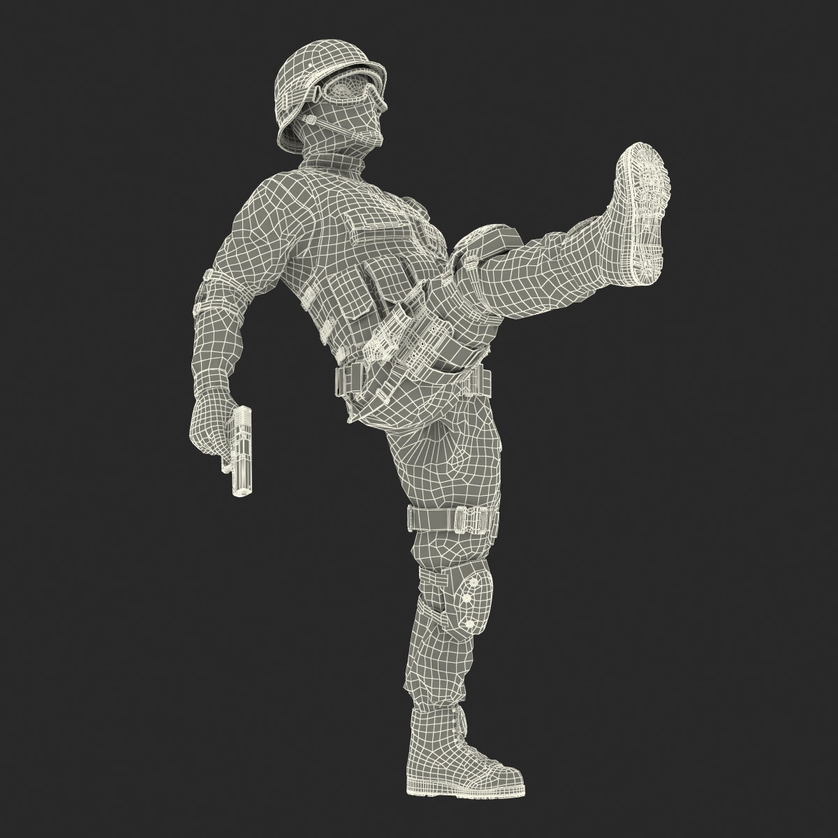 SWAT Man Afro American Rigged 3D model