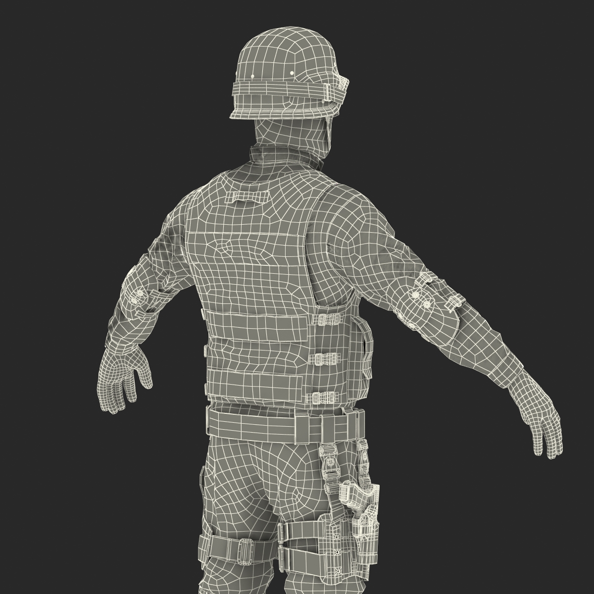 SWAT Man Afro American Rigged 3D model