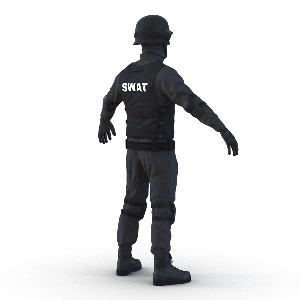 SWAT Man Afro American 2 3D model