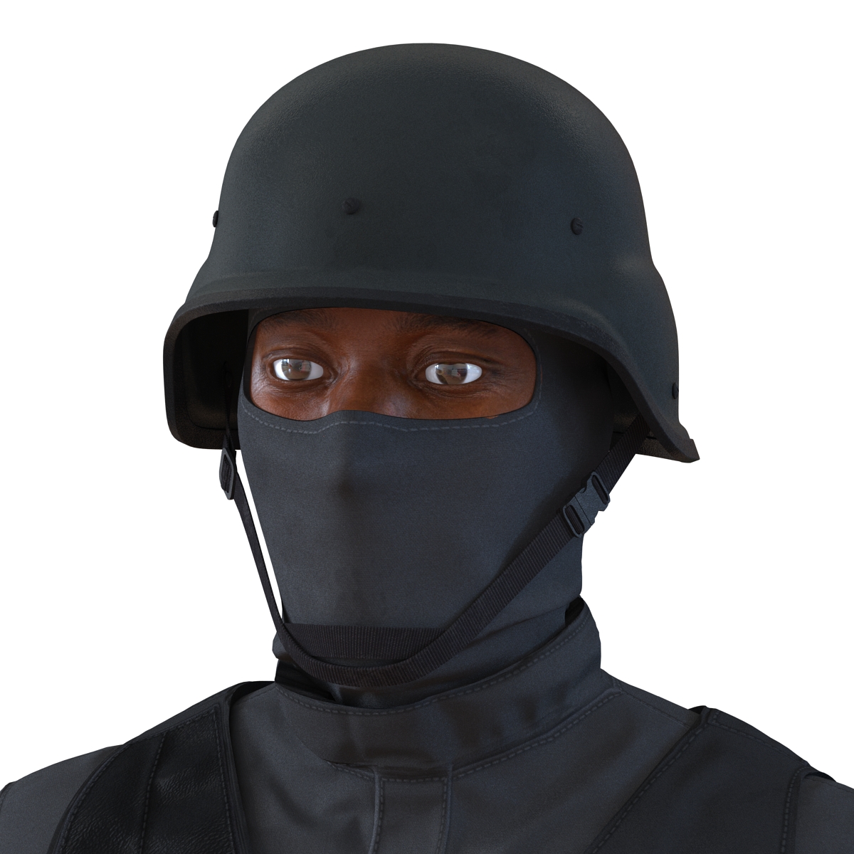 SWAT Man Afro American 2 3D model