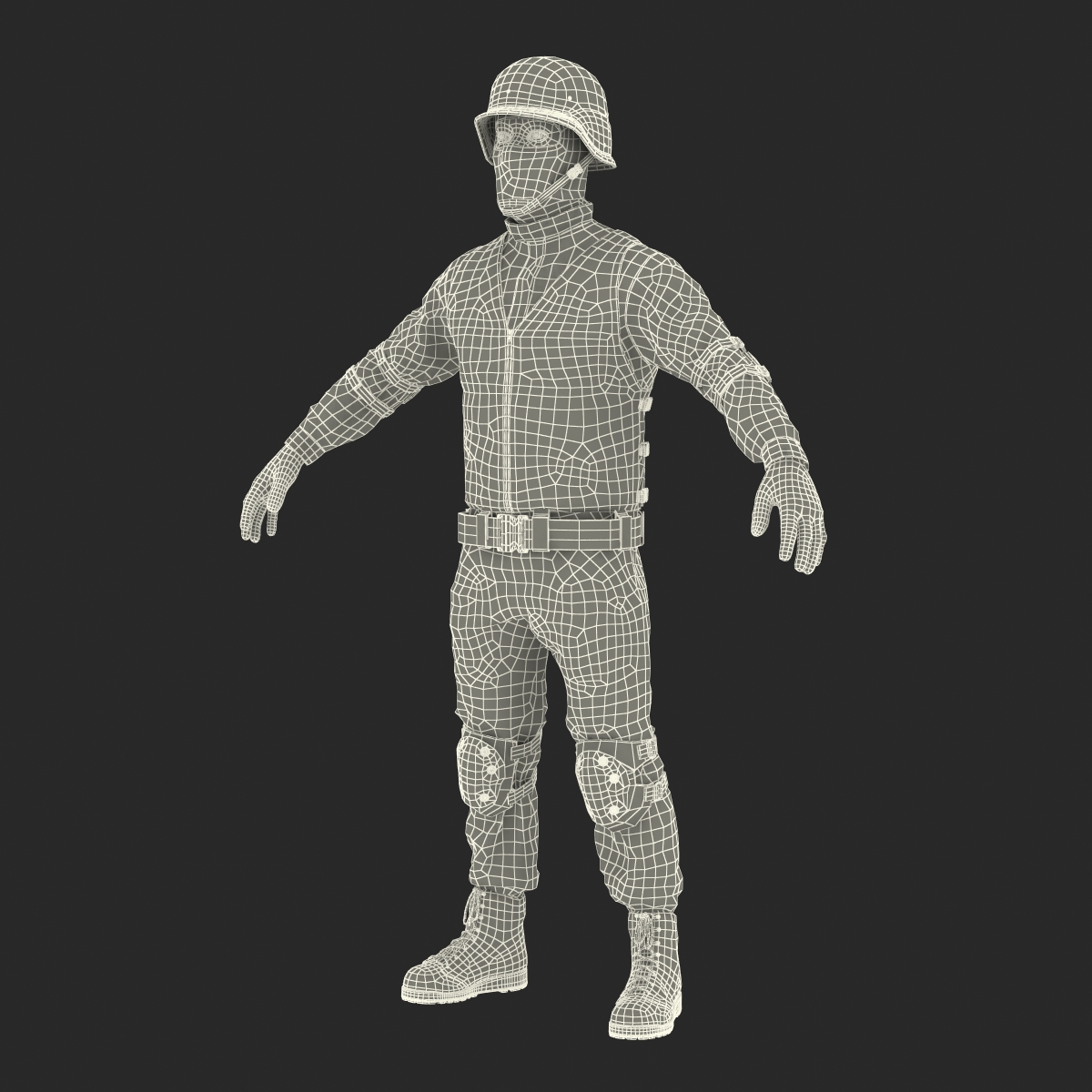 SWAT Man Afro American 2 3D model