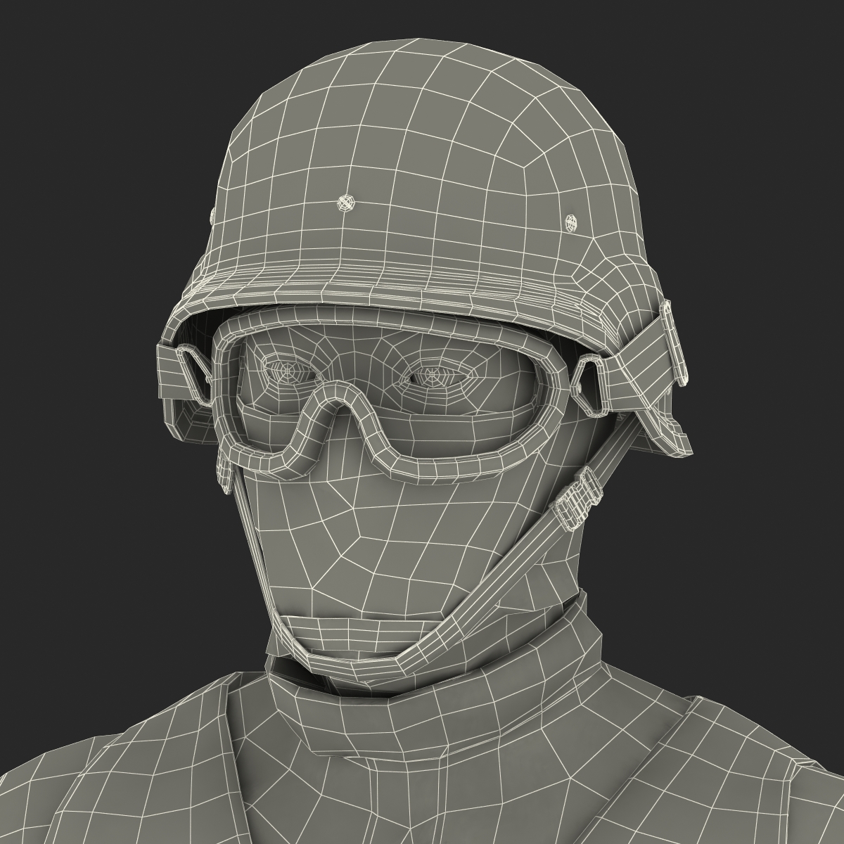 3D SWAT Man Asian Rigged 2 model