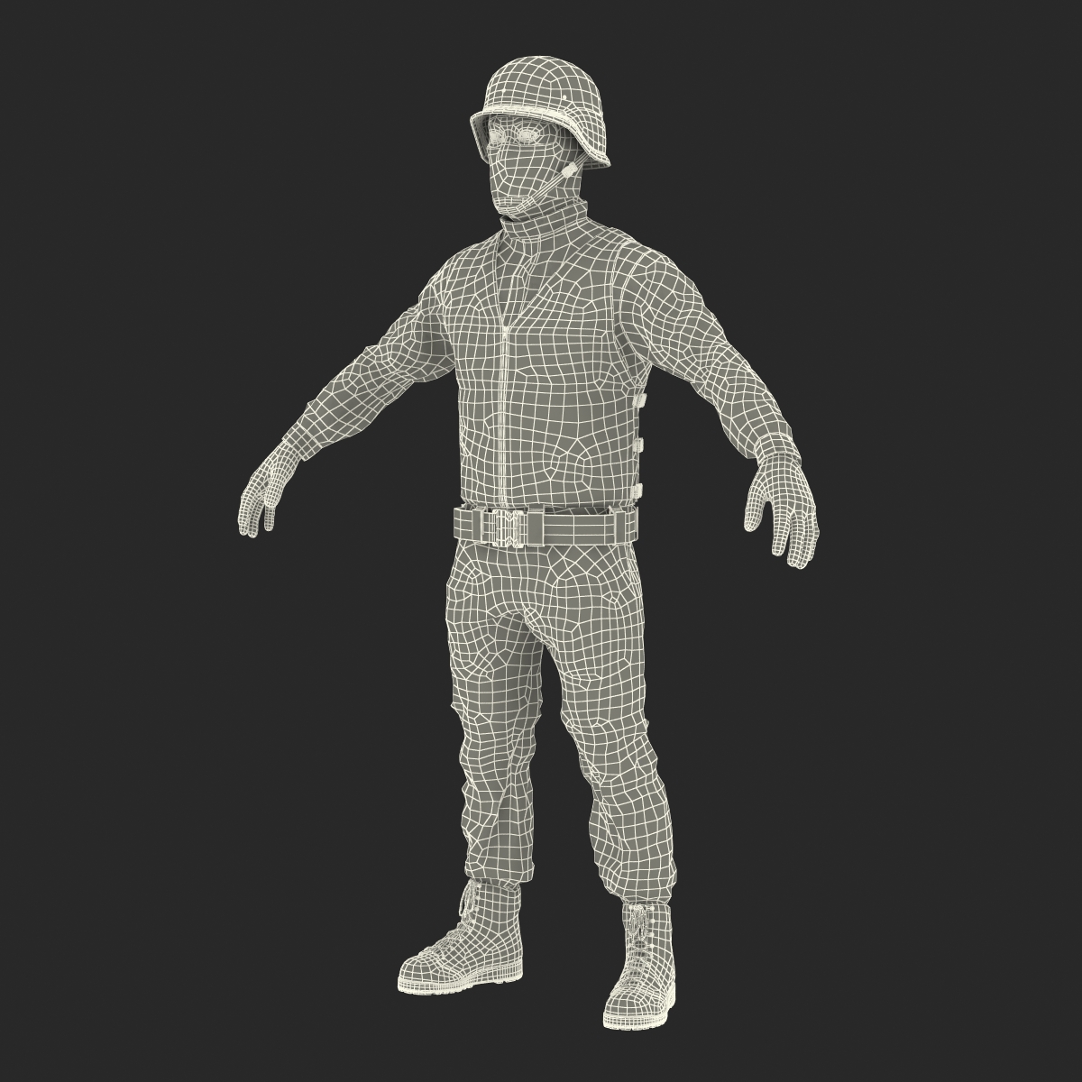 3D SWAT Man Asian Rigged 3 model