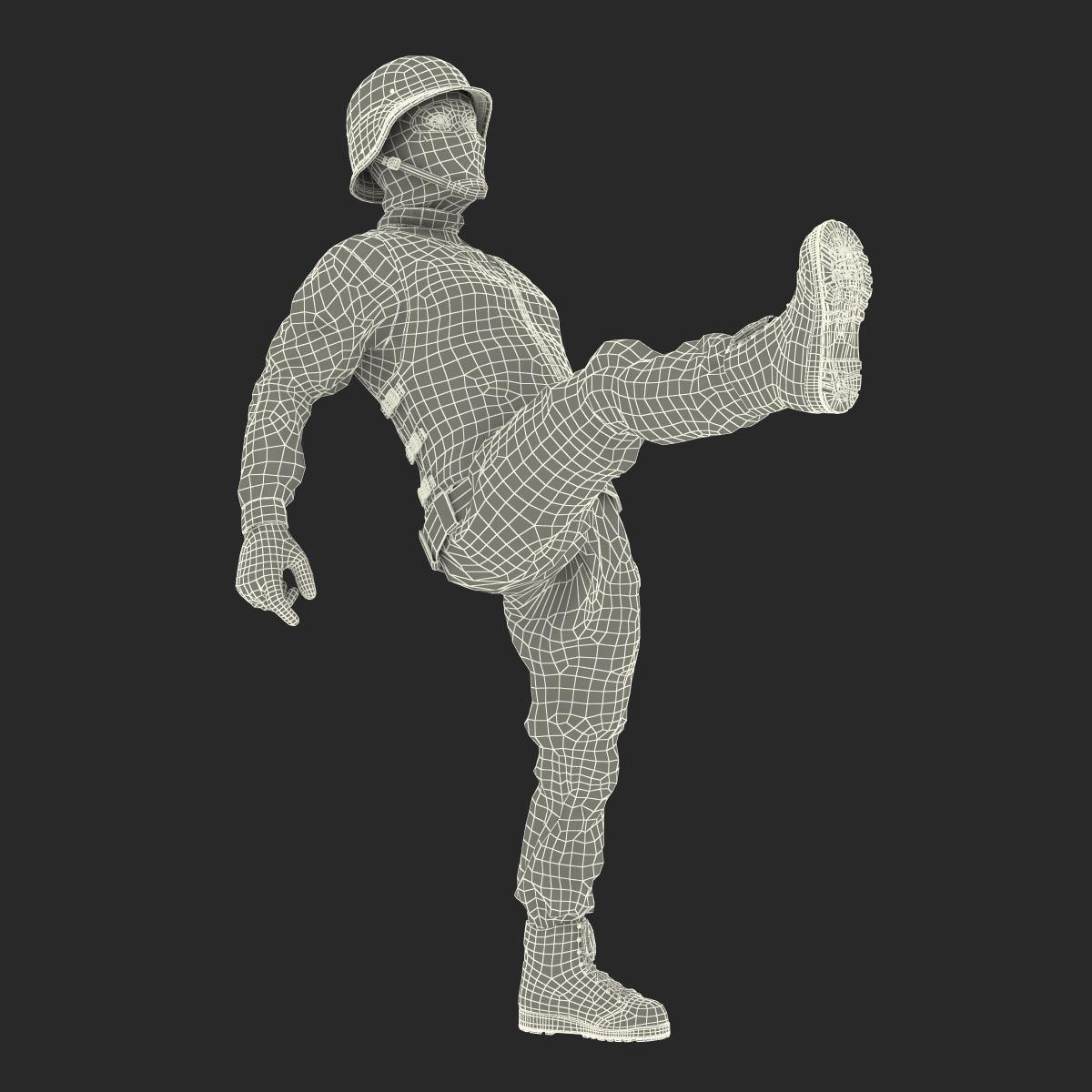 3D SWAT Man Asian Rigged 3 model