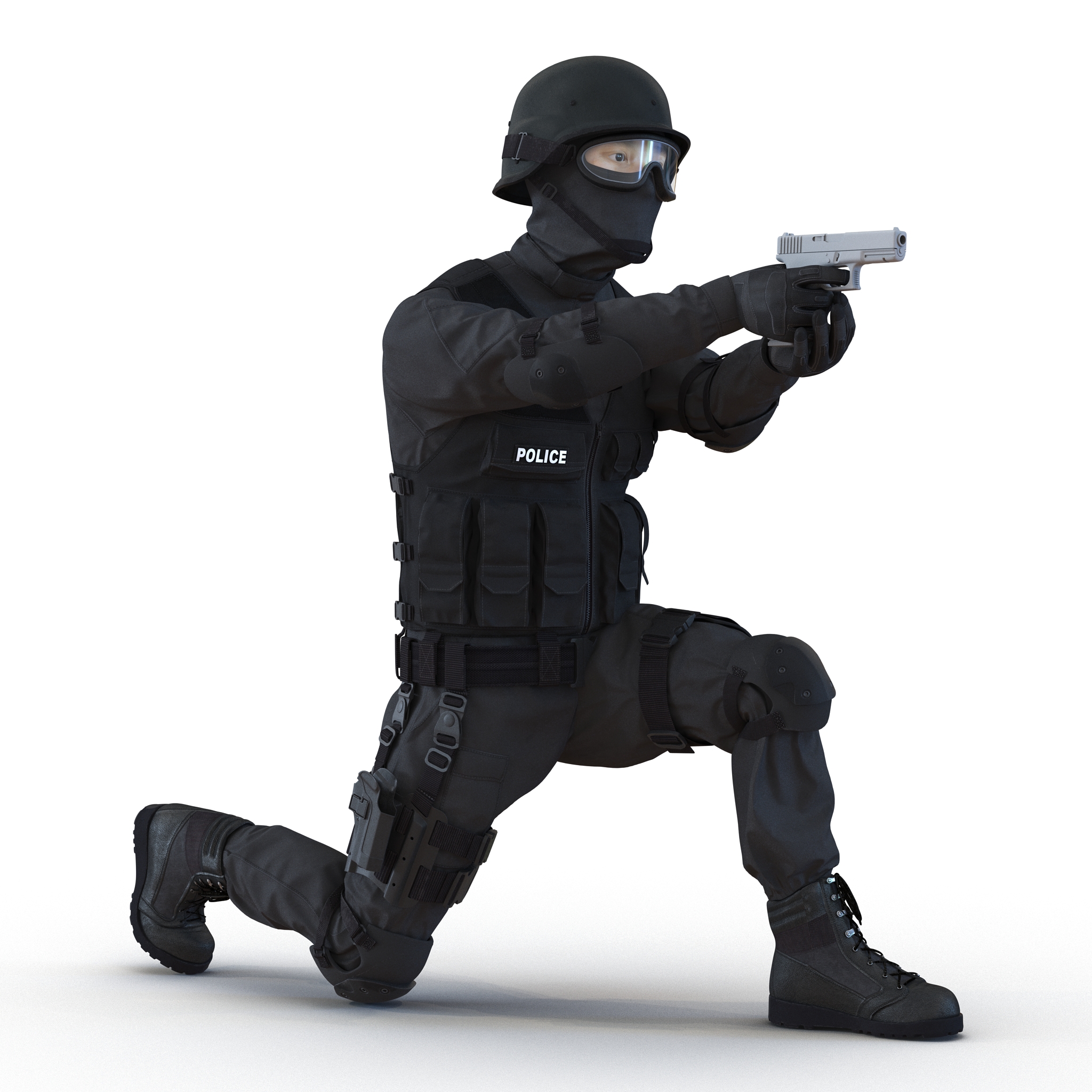 3D SWAT Man Asian Rigged