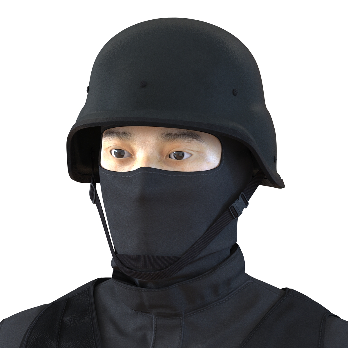 3D SWAT Man Asian Rigged