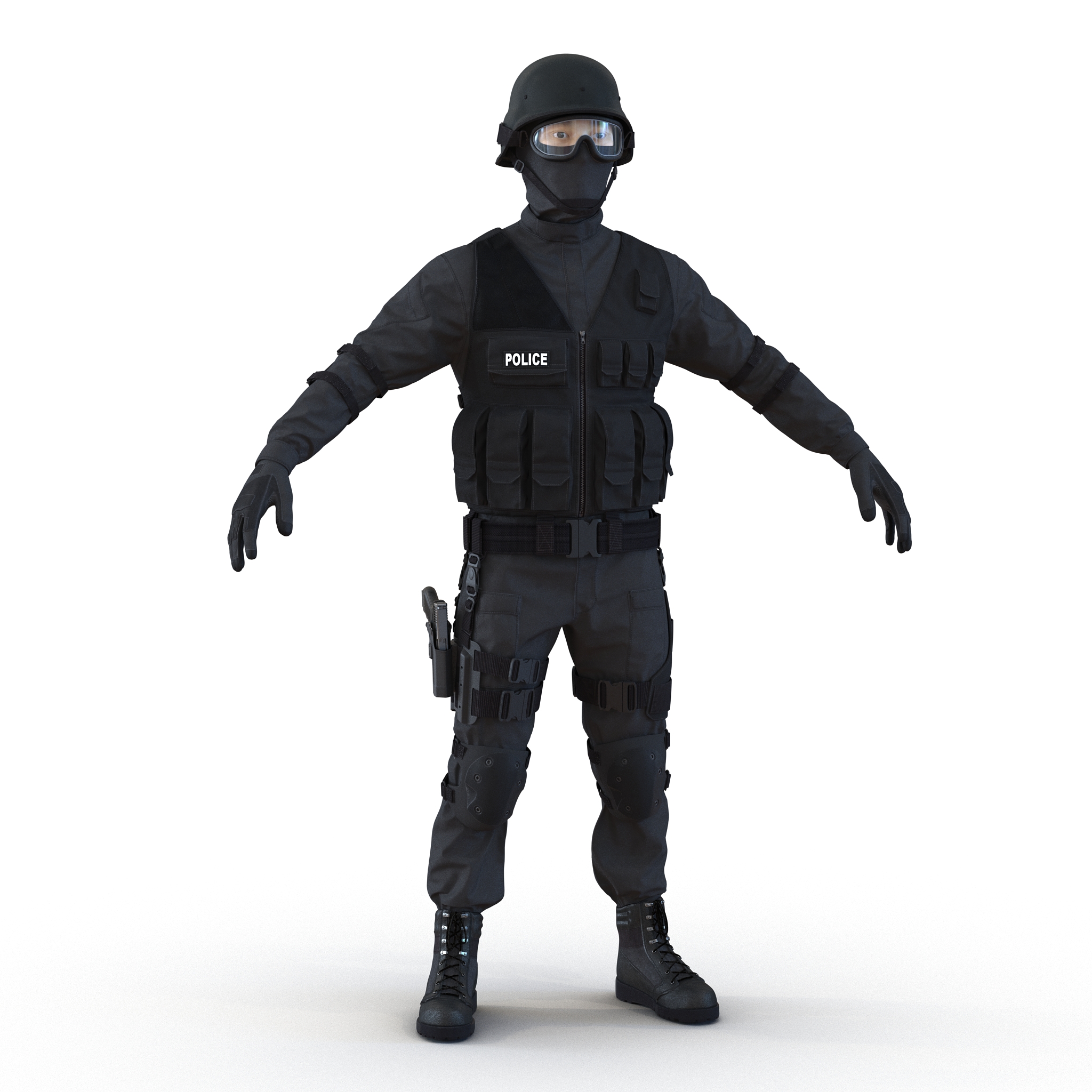 SWAT Man Asian 3D model