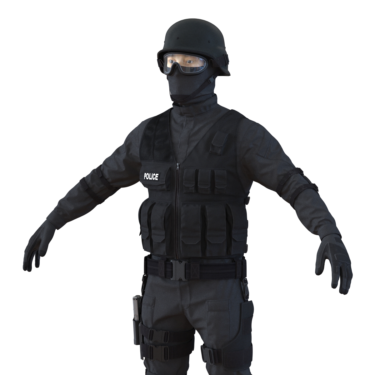 SWAT Man Asian 3D model