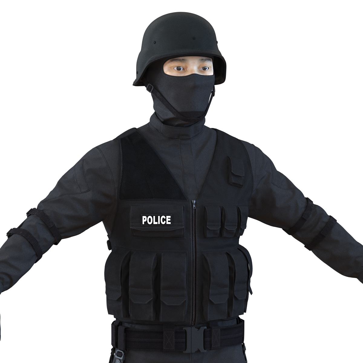 SWAT Man Asian 3D model