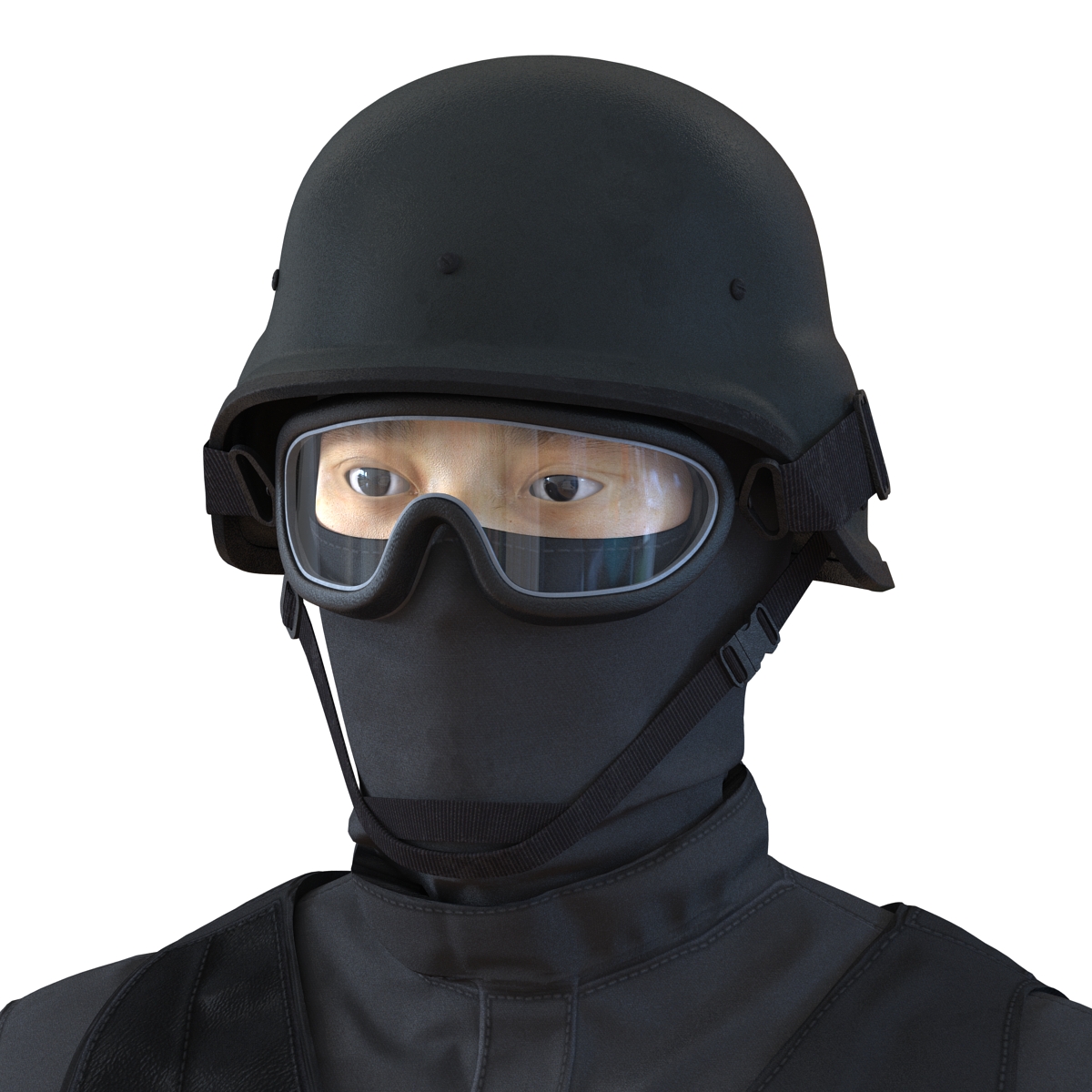 SWAT Man Asian 3D model