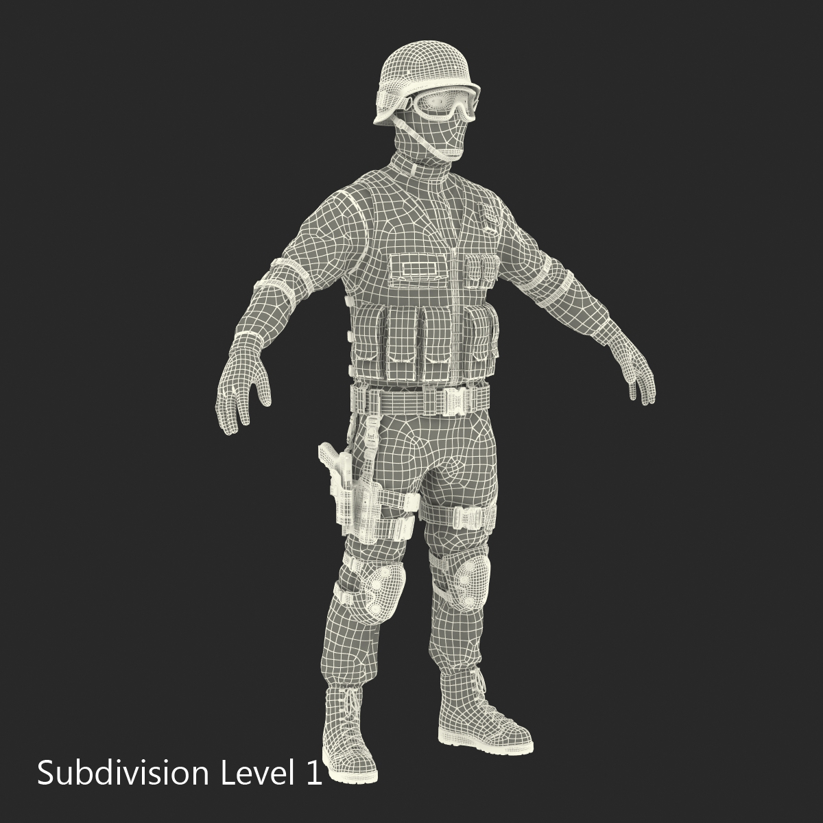 SWAT Man Asian 3D model