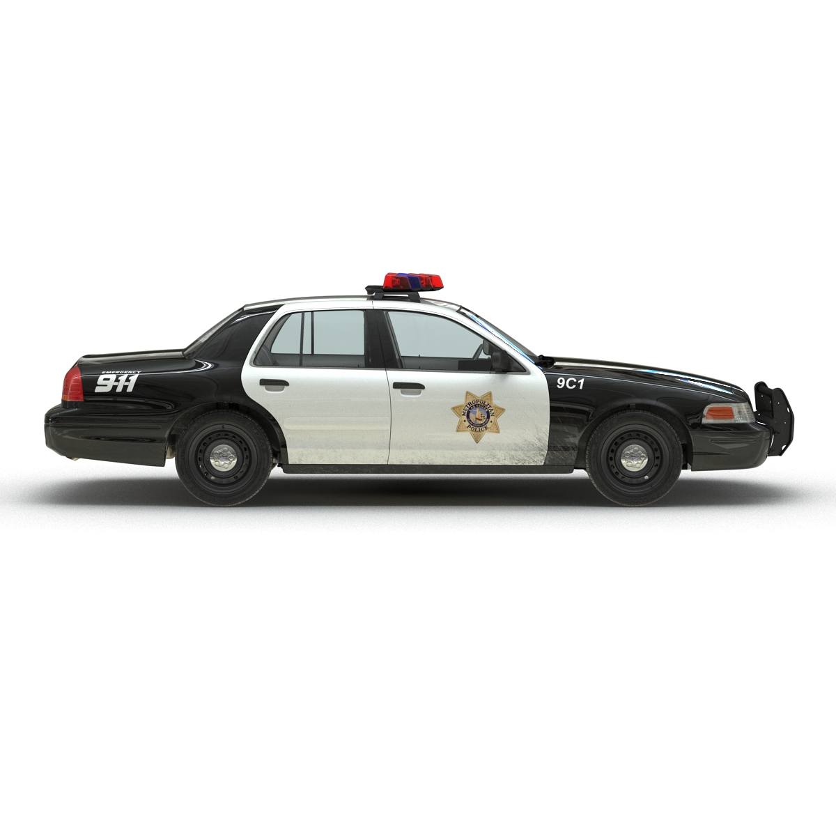 Ford Crown Victoria Police Car Rigged 3D