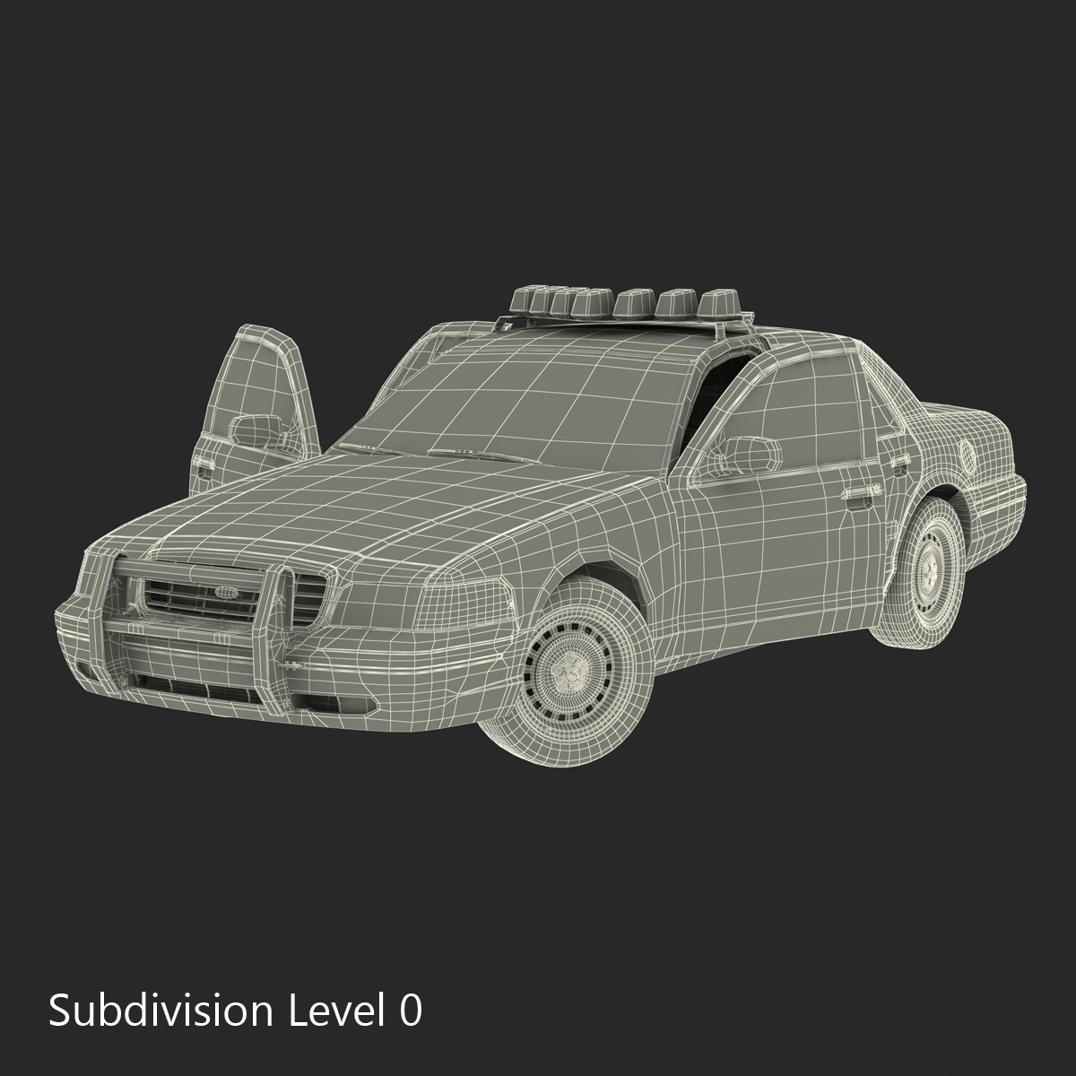 Ford Crown Victoria Police Car Rigged 3D