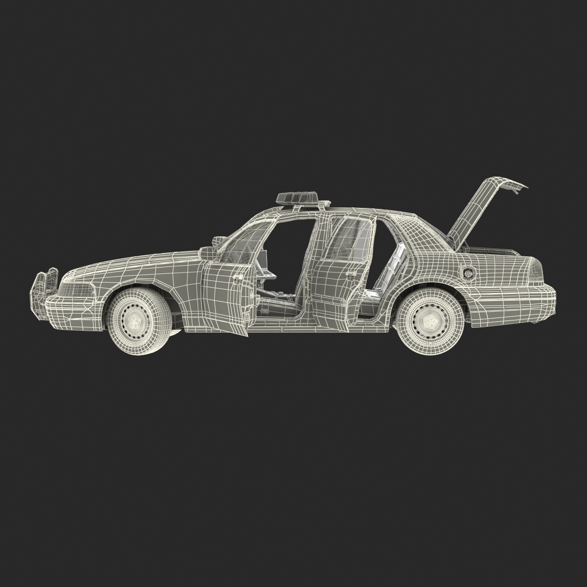 Ford Crown Victoria Police Car Rigged 3D