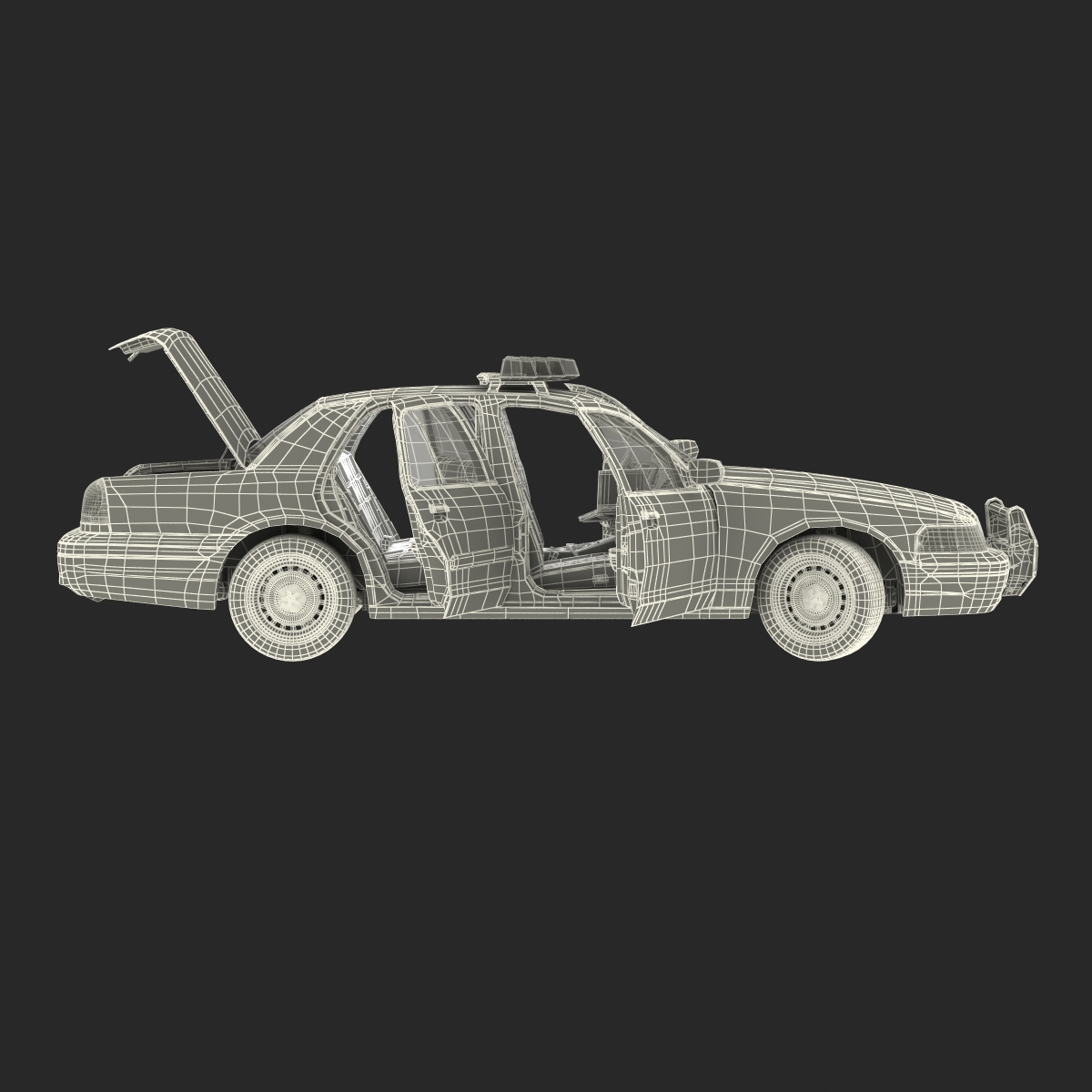 Ford Crown Victoria Police Car Rigged 3D