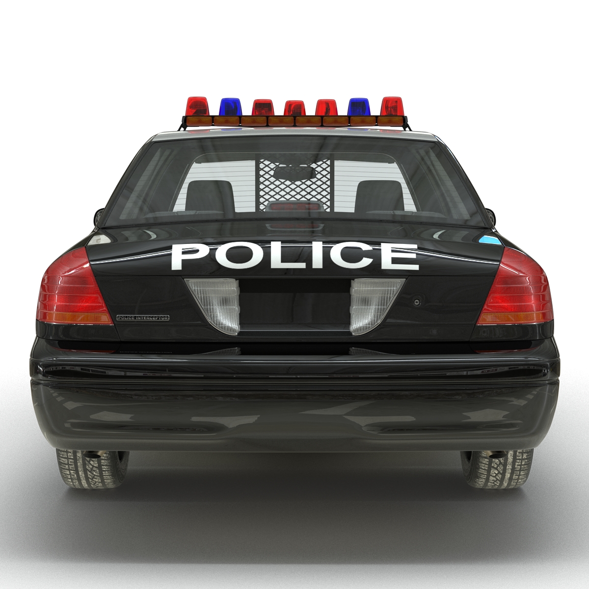 3D Ford Crown Victoria Police Car Simple Interior