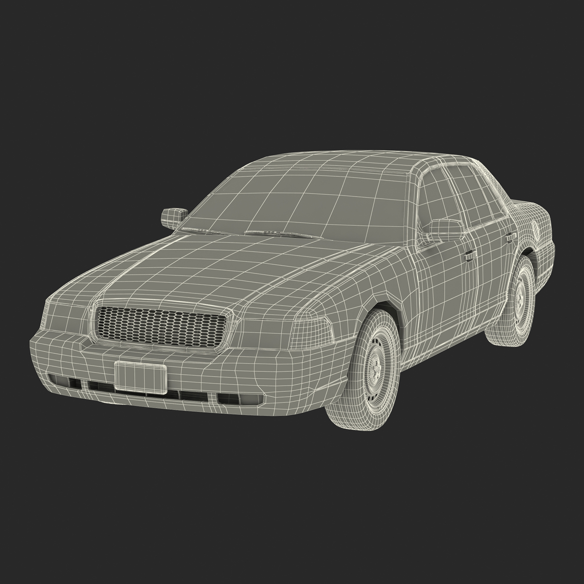 3D model Ford Crown Victoria Simple Interior