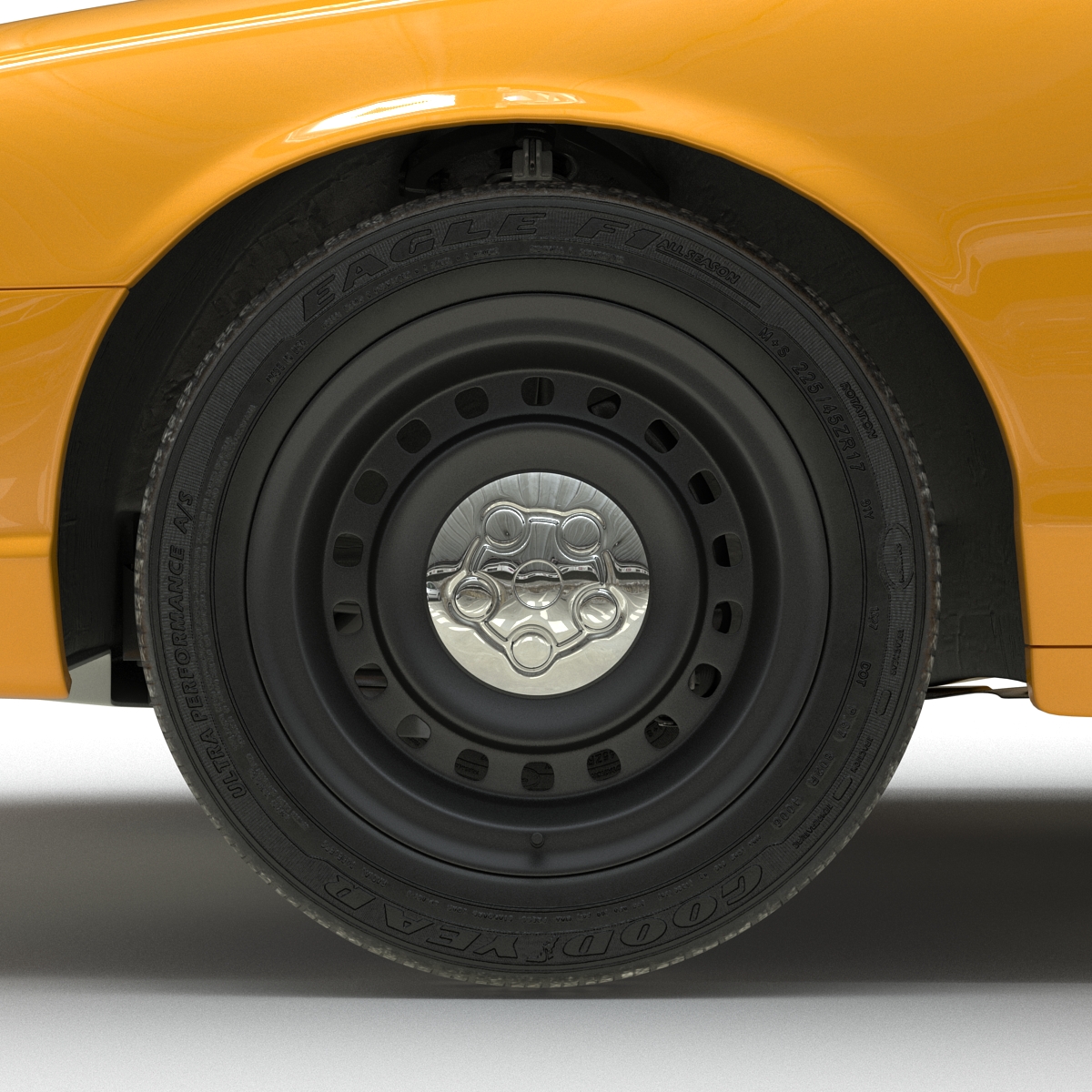 Ford Crown Victoria Yellow Taxi Simple Interior 3D