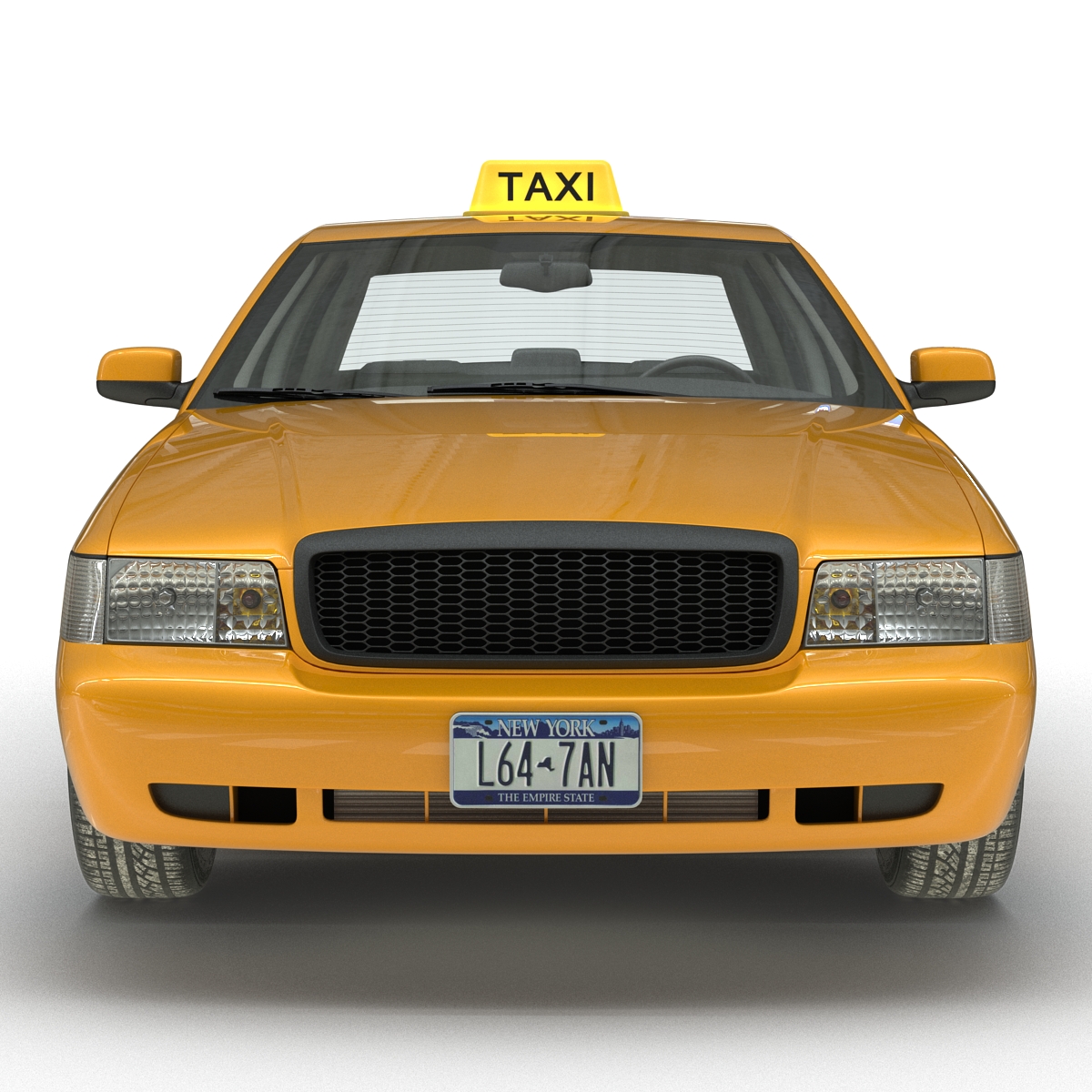 3D model Generic Yellow Taxi Simple Interior