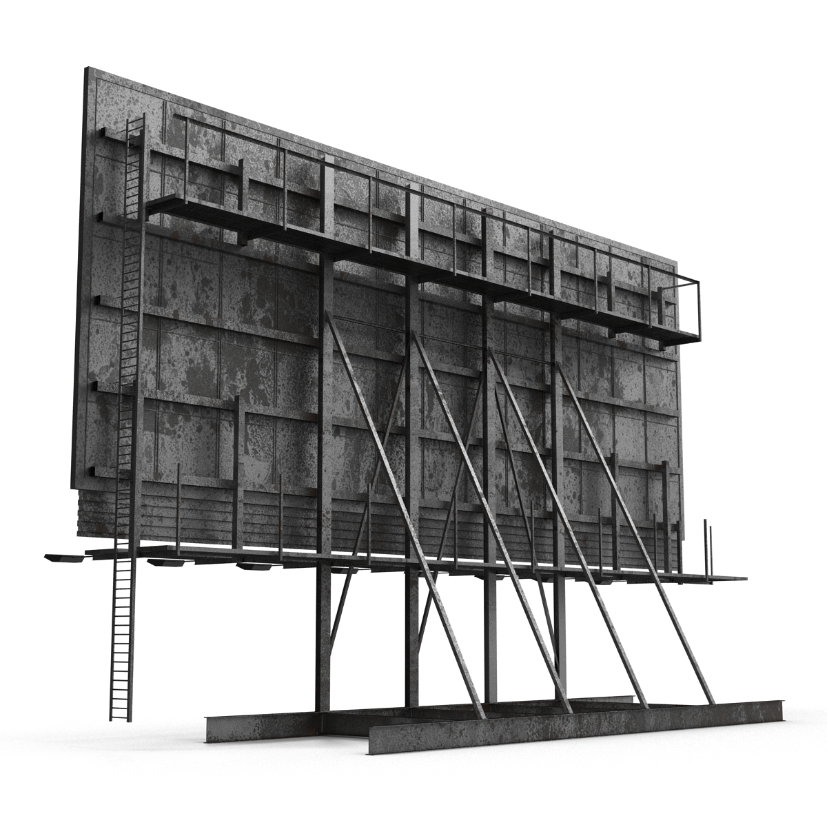 3D Old Rooftop Billboard