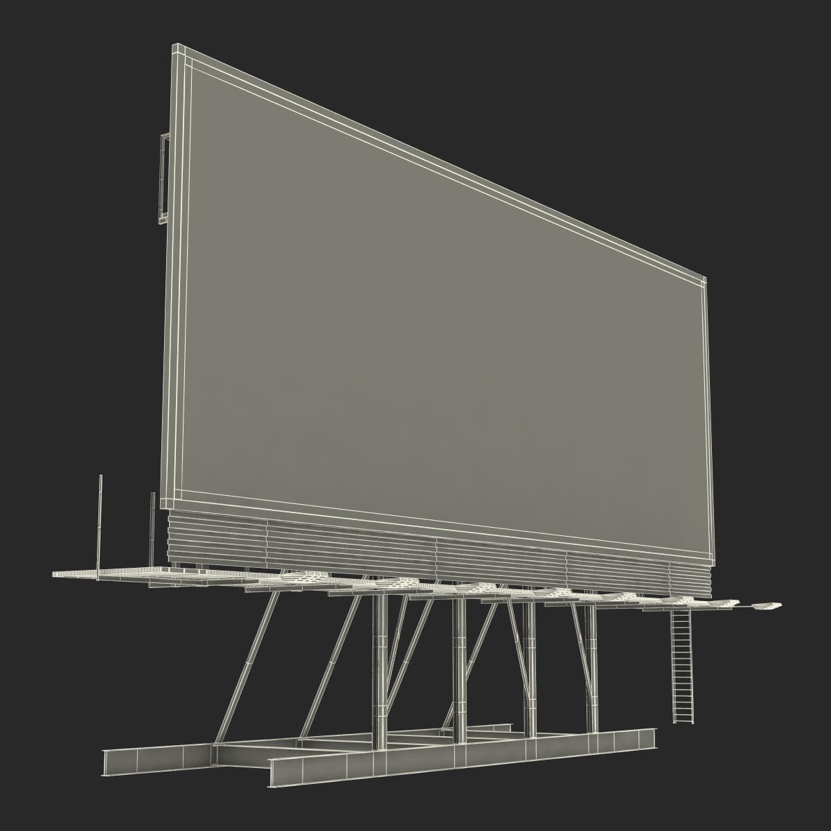 3D Old Rooftop Billboard