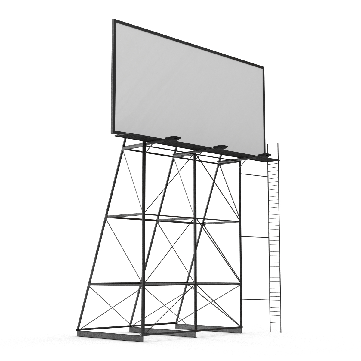 3D Old Rooftop Billboard 2 model