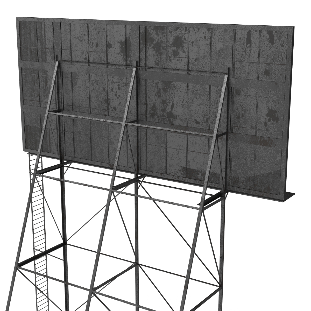 3D Old Rooftop Billboard 2 model