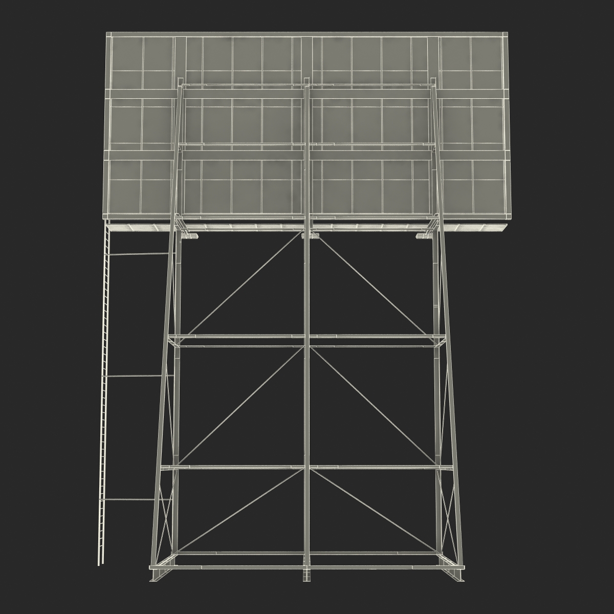 3D Old Rooftop Billboard 2 model