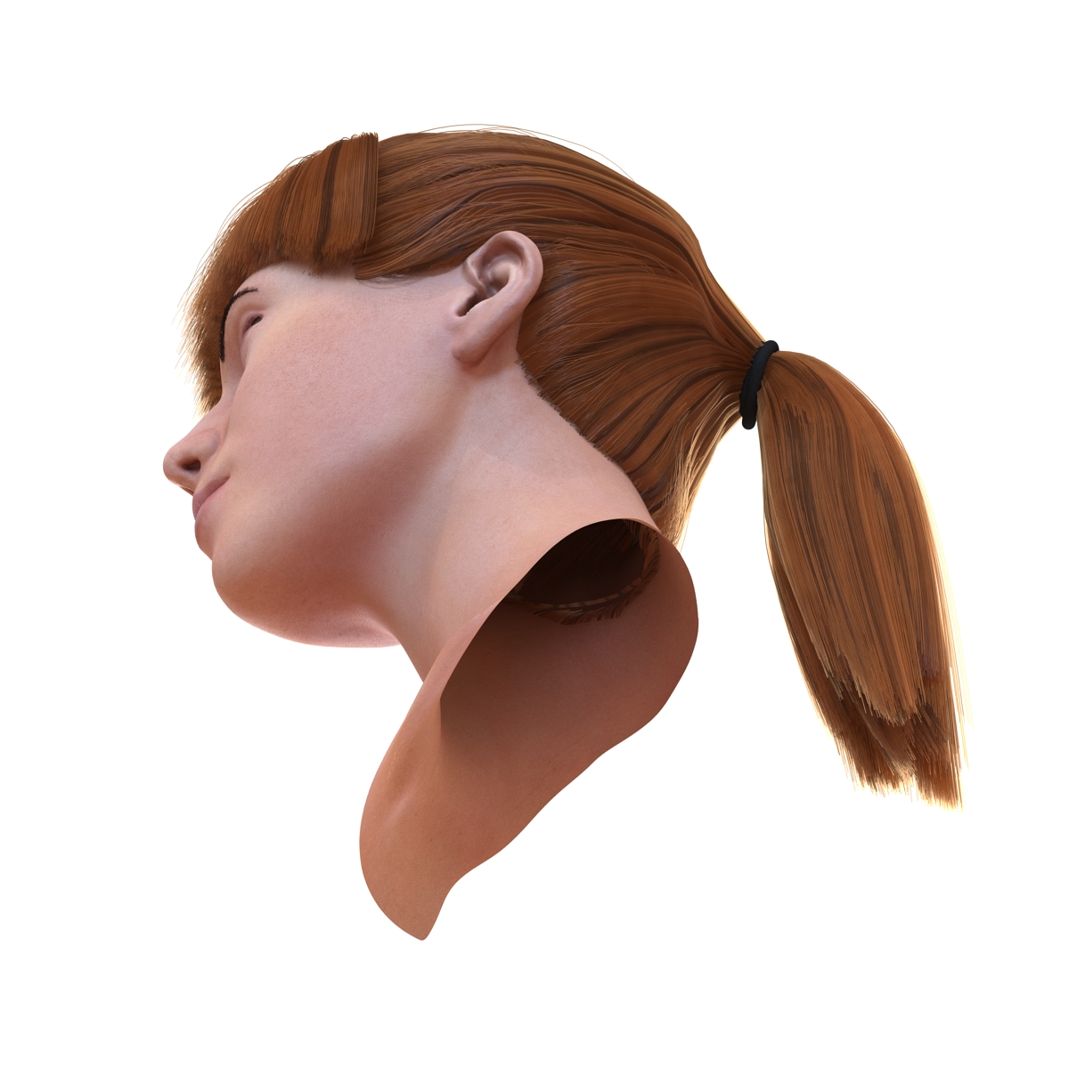 3D Female Caucasian Head Rigged model