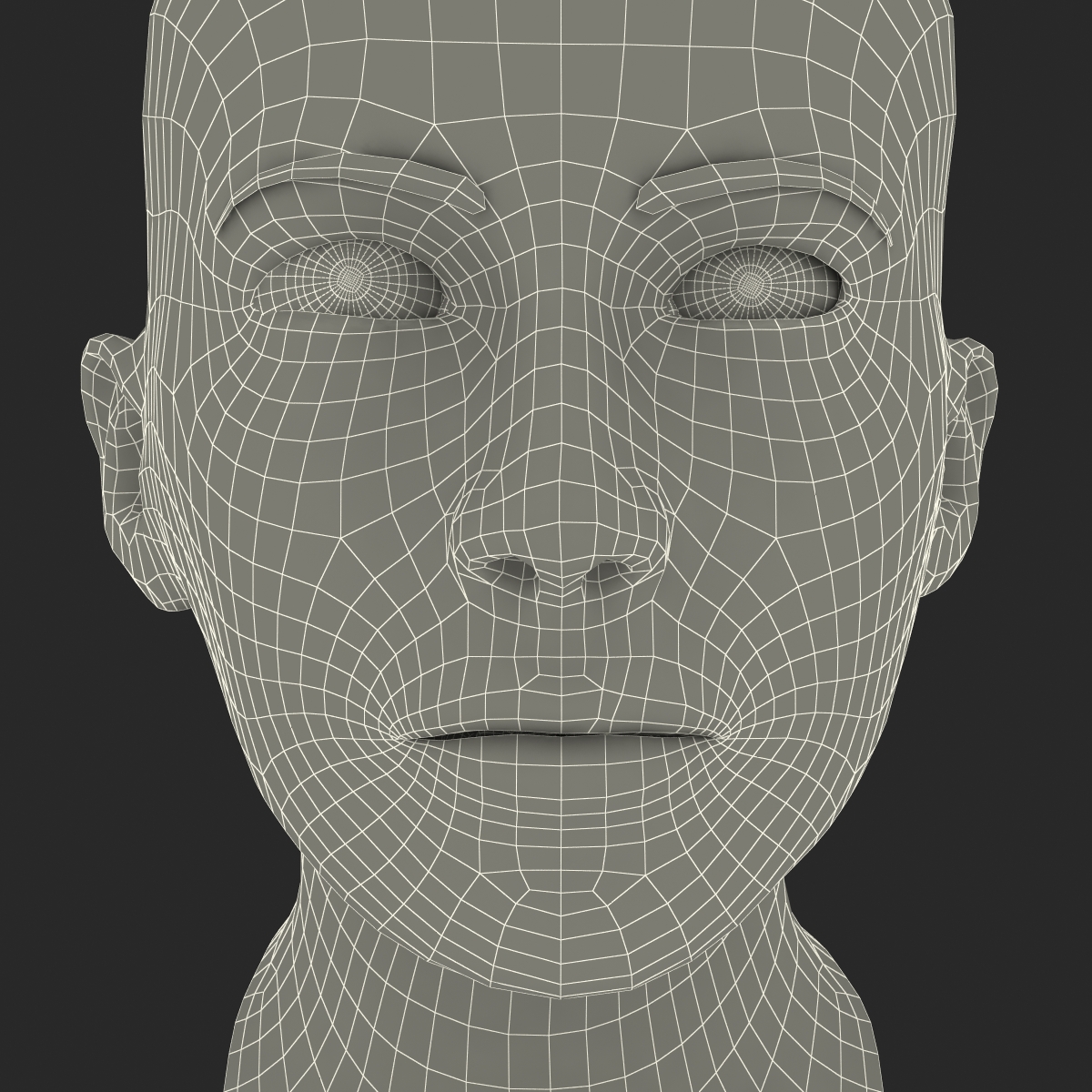 3D Female Caucasian Head Rigged model