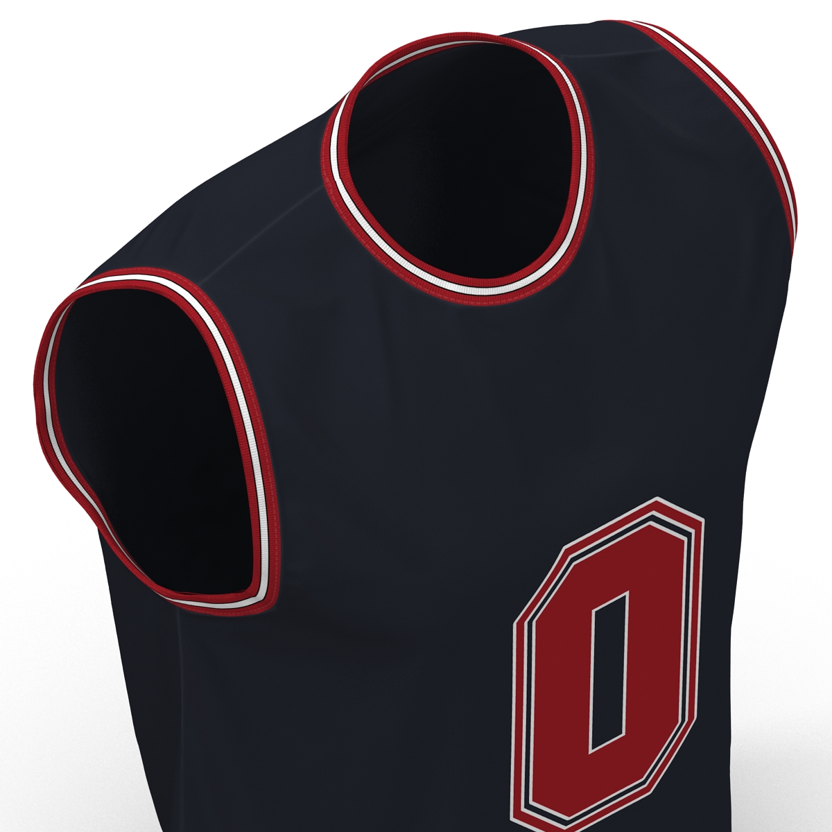 3D Basketball Jersey Black model