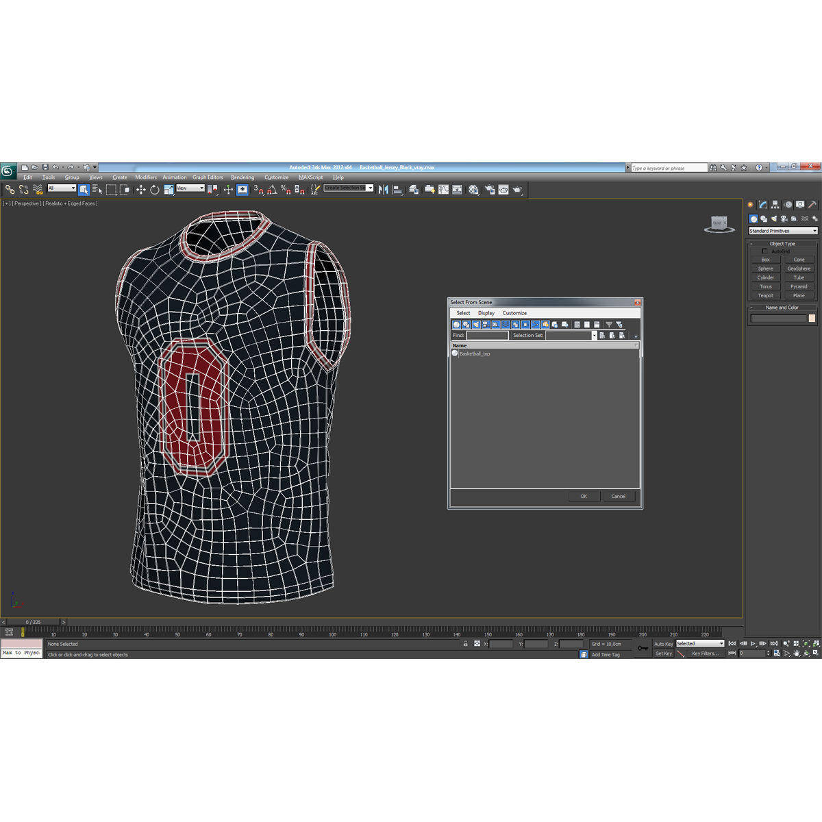 3D Basketball Jersey Black model