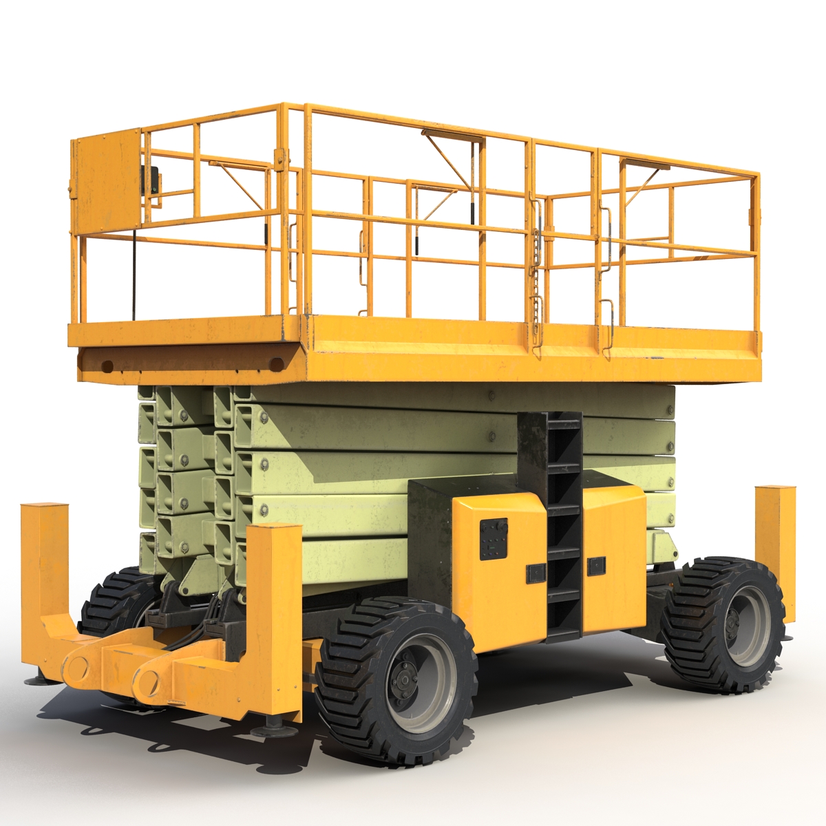 Engine Powered Scissor Lift Generic 3 Rigged 3D model