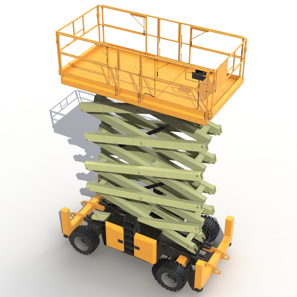 Engine Powered Scissor Lift Generic 3 Rigged 3D model