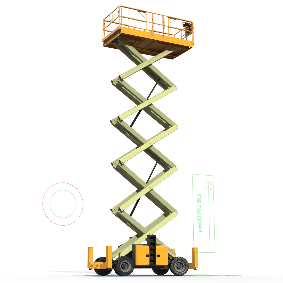 Engine Powered Scissor Lift Generic 3 Rigged 3D model