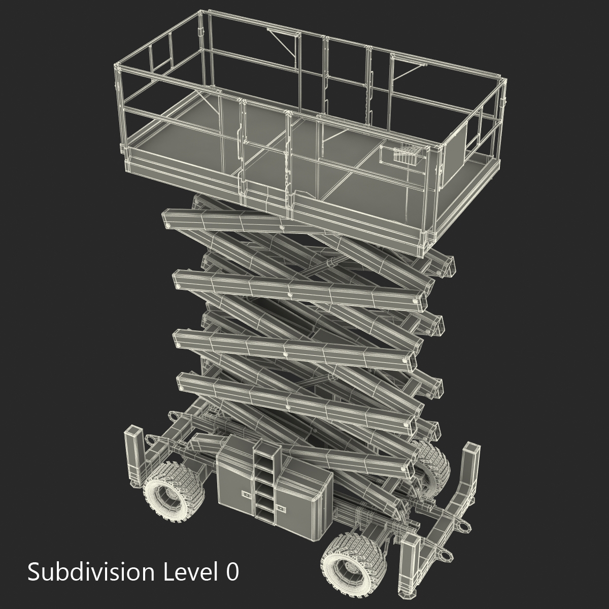 Engine Powered Scissor Lift Generic 3 Rigged 3D model