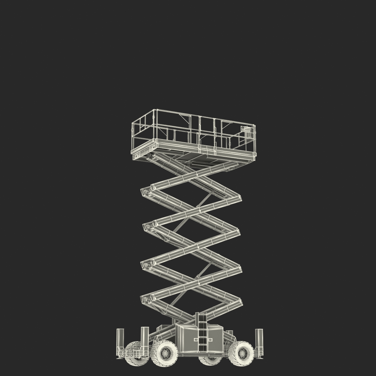 Engine Powered Scissor Lift Generic 3 Rigged 3D model