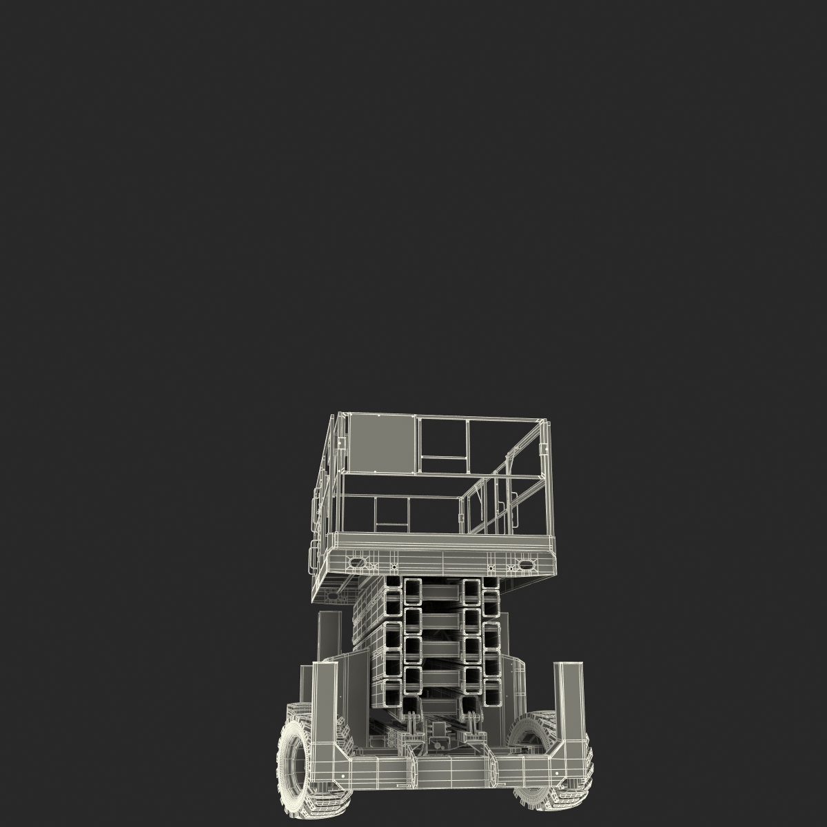 Engine Powered Scissor Lift Generic 3 Rigged 3D model