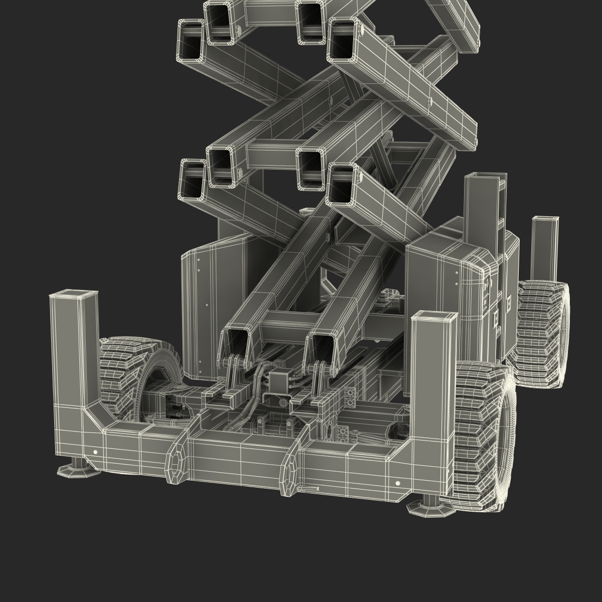 Engine Powered Scissor Lift Generic 3 Rigged 3D model