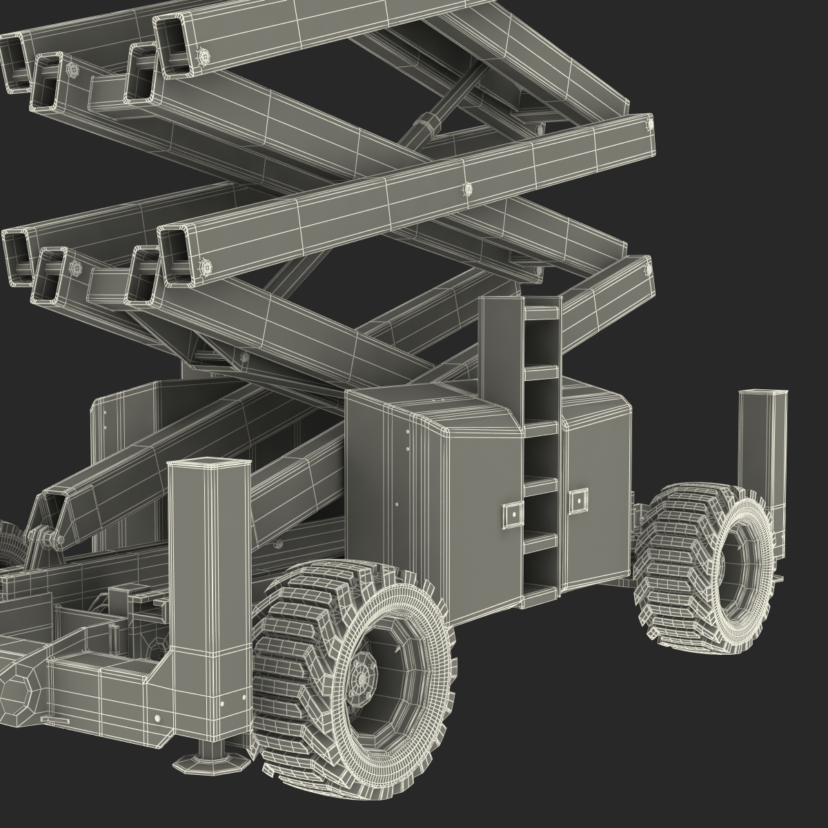 Engine Powered Scissor Lift Generic 3 Rigged 3D model