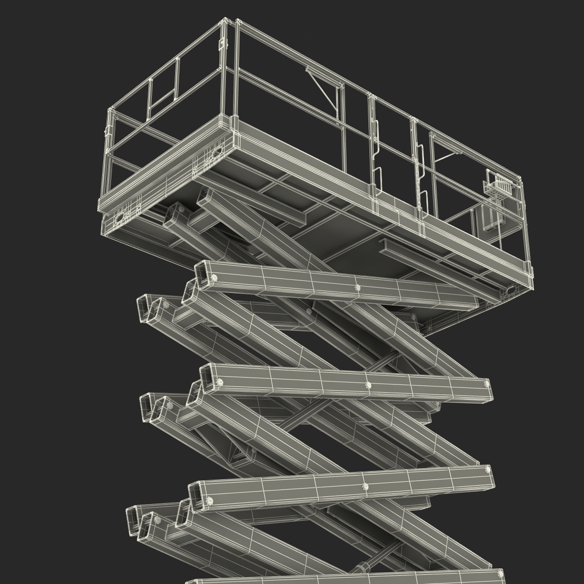 Engine Powered Scissor Lift Generic 3 Rigged 3D model