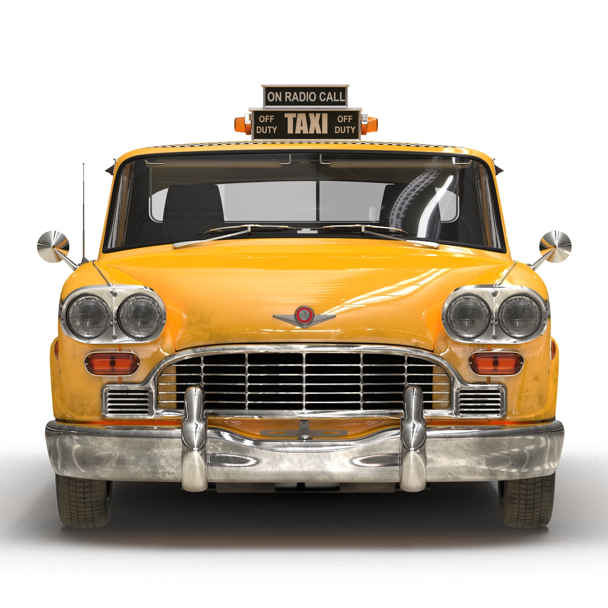 3D Old NYC Checker Cab Rigged