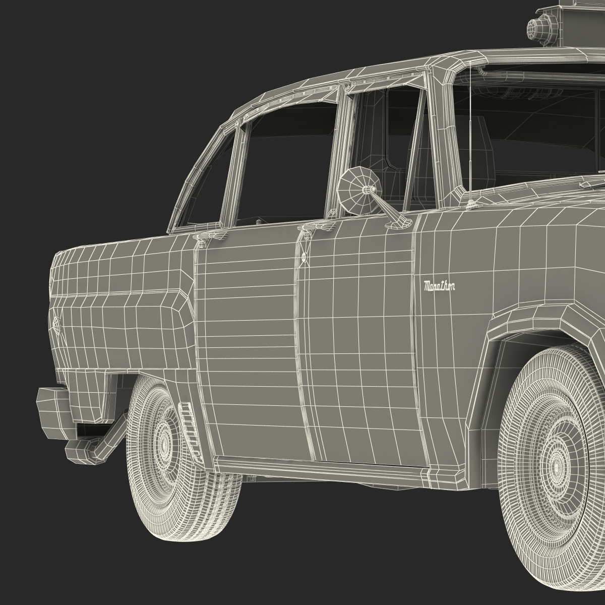 3D Old NYC Checker Cab Rigged